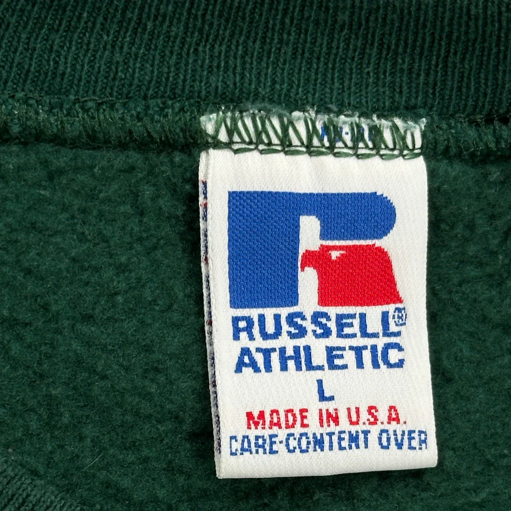 Russell Athletic Sweatshirt - Large Green Cotton - Image 3