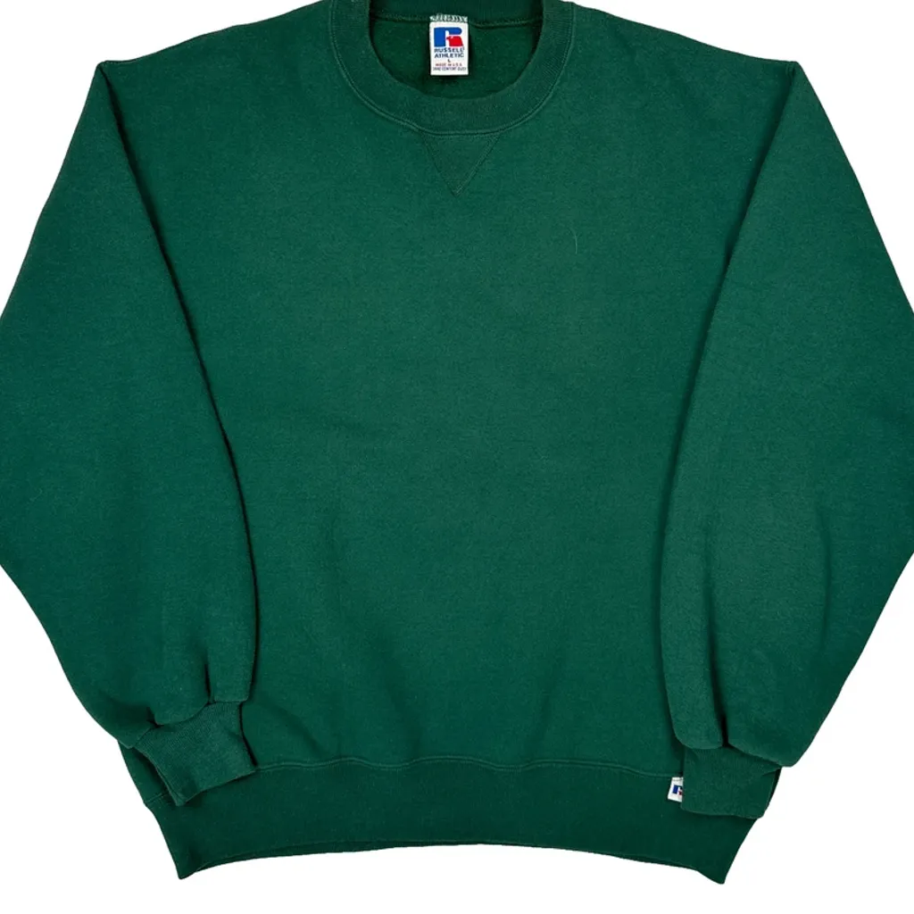 Russell Athletic Sweatshirt - Large Green Cotton - Image 5