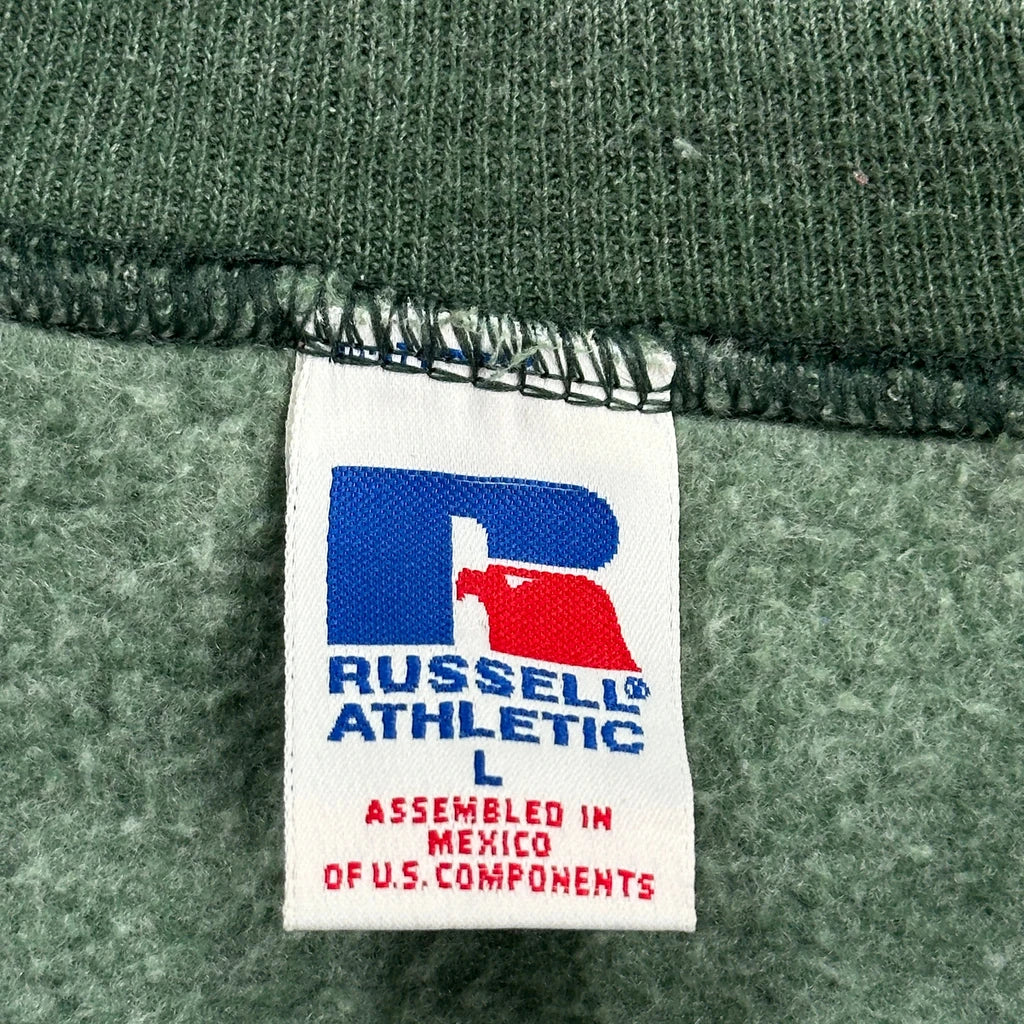 Russell Athletic Sweatshirt - Large Green Cotton Blend - Image 3
