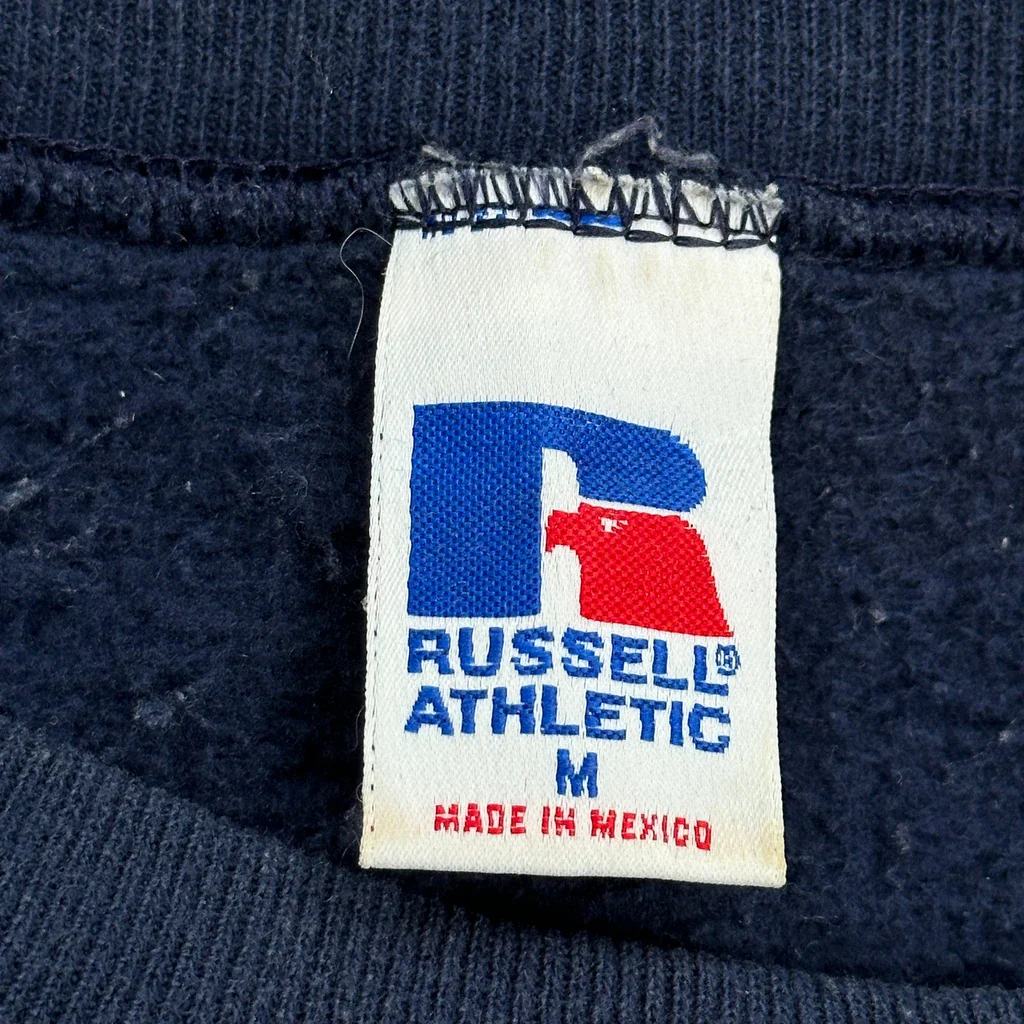 Russell Athletic College Sweatshirt - Medium Navy Cotton - Image 3