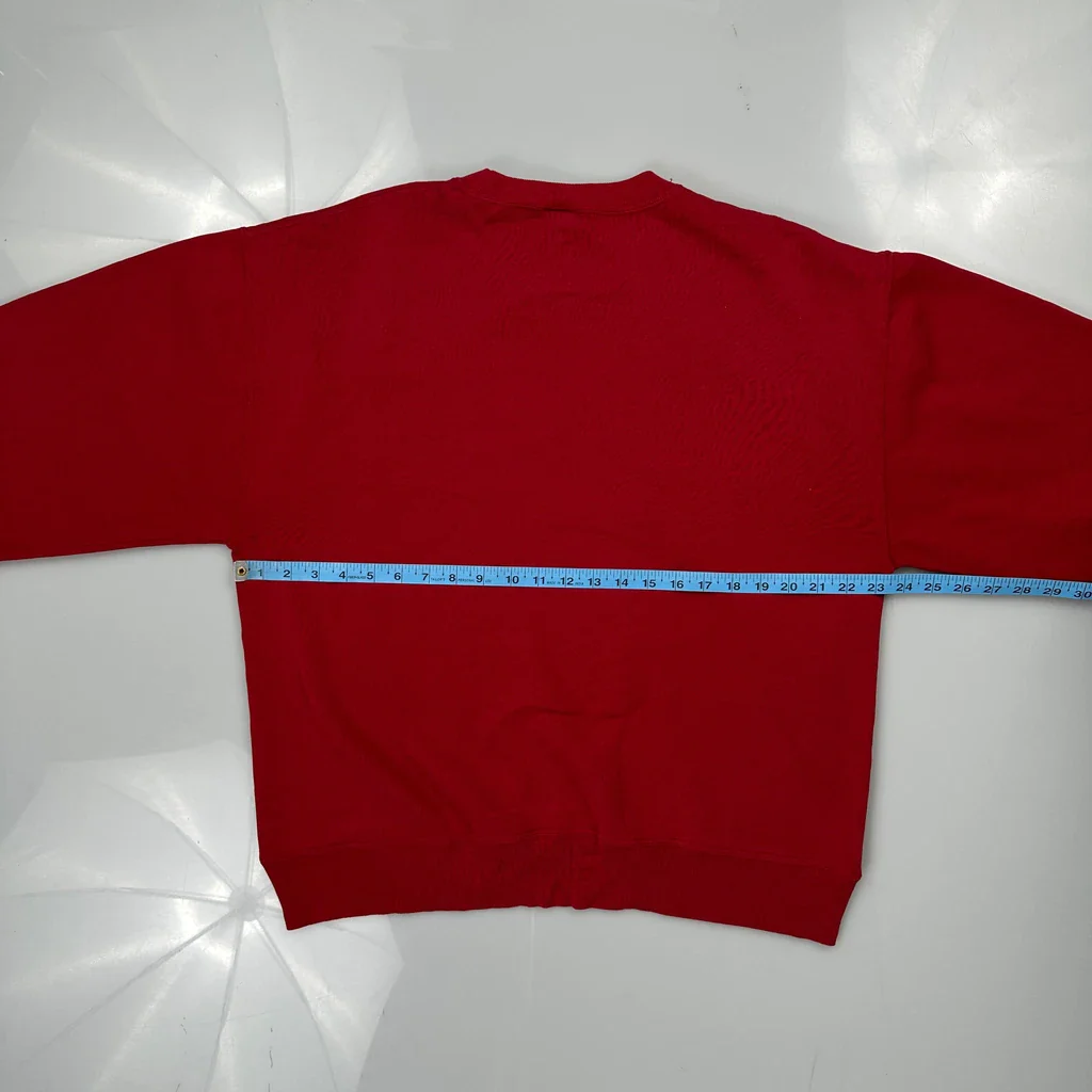 Russell Athletic Sweatshirt - Large Red Cotton - Image 3
