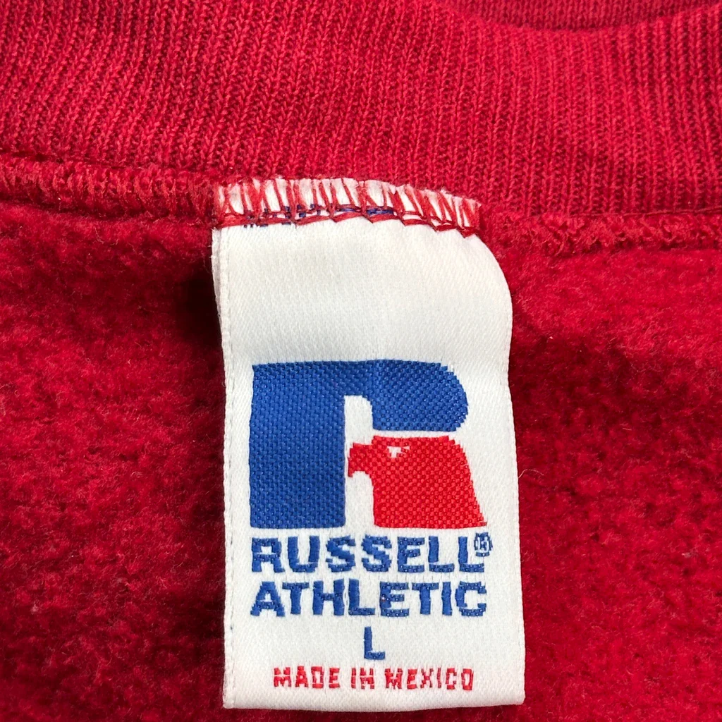 Russell Athletic Sweatshirt - Large Red Cotton - Image 4