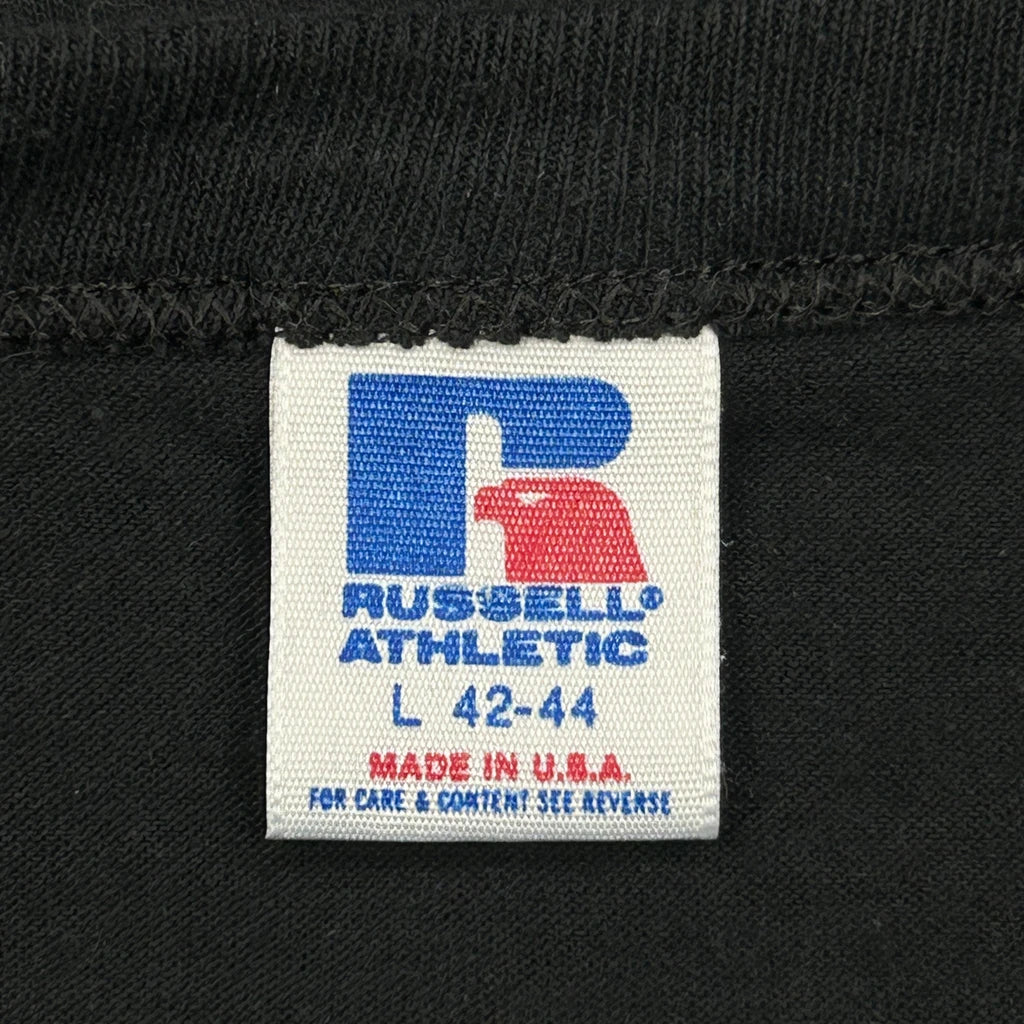 Russell Athletic Single Stitch T-Shirt - Large Black Cotton - Image 3
