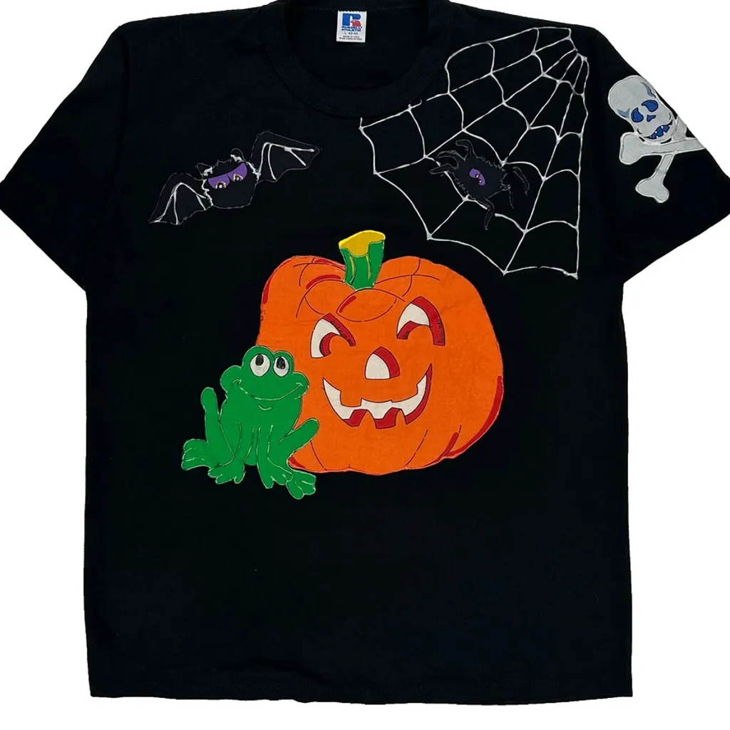 Russell Athletic Single Stitch T-Shirt - Large Black Cotton - Image 4