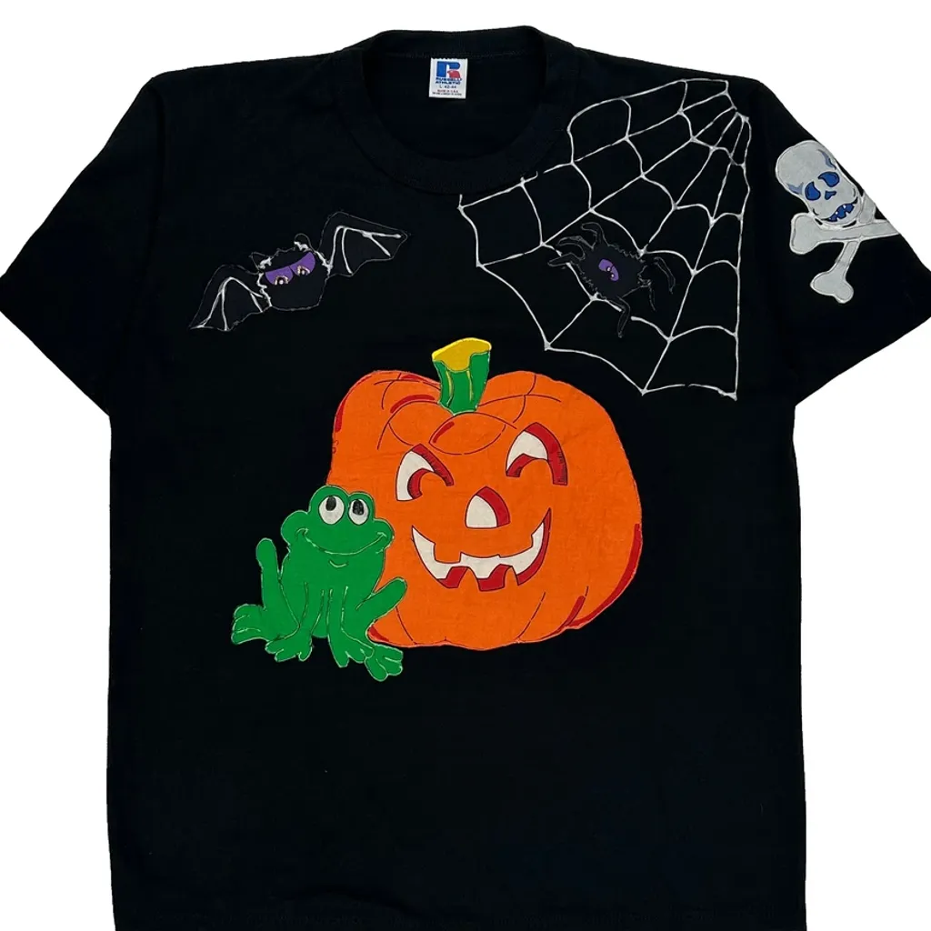 Russell Athletic Single Stitch T-Shirt - Large Black Cotton - Image 5