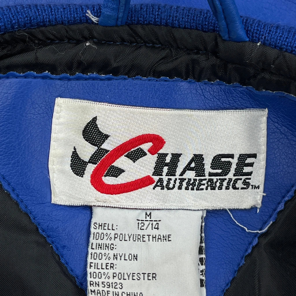 Rusty Wallace Chase Authentics Nascar Leather Jacket - Medium Blue Polyurethane - Image 3