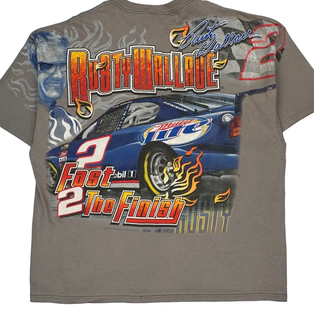 Rusty Wallace Chase Authentics Graphic Aop T-Shirt - 4XL Grey Cotton - Image 8
