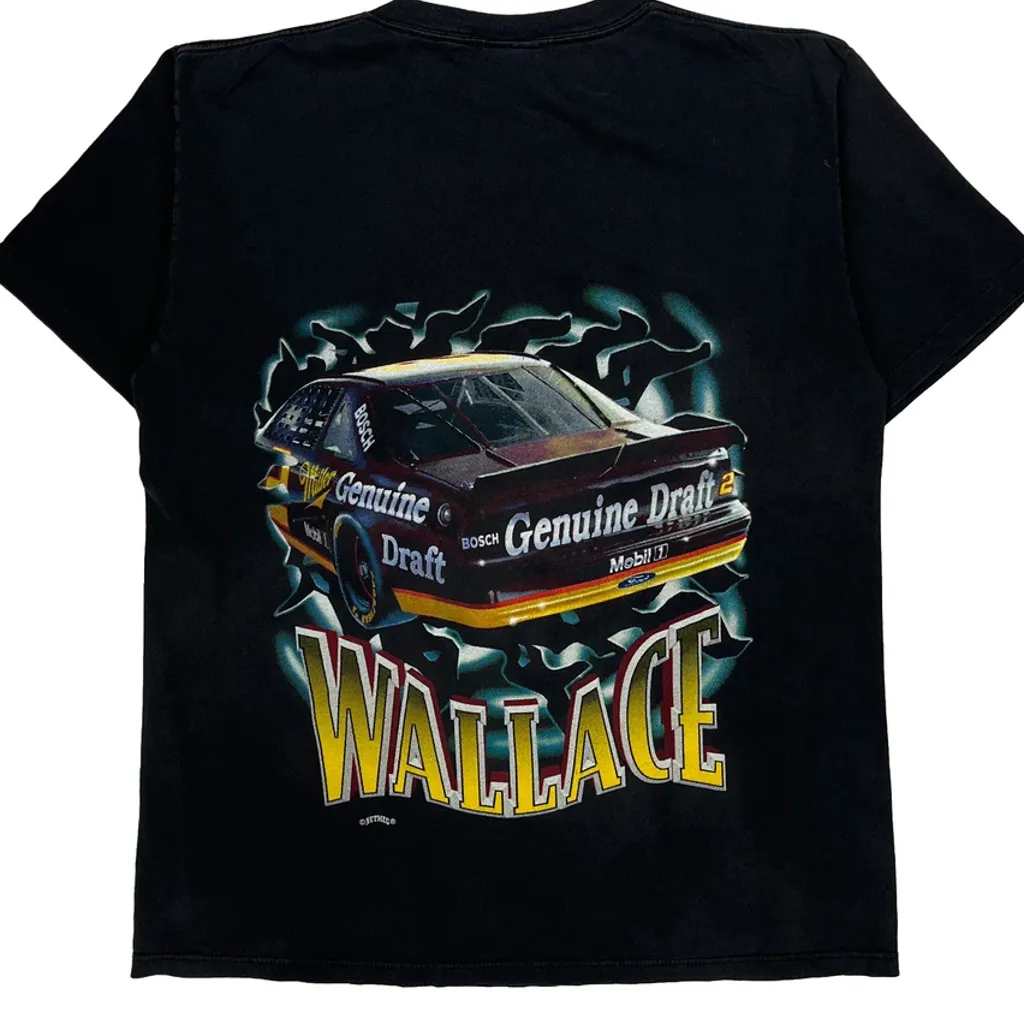 Rusty Wallace Nutmeg Nascar T-Shirt - Large Black Cotton - Image 7