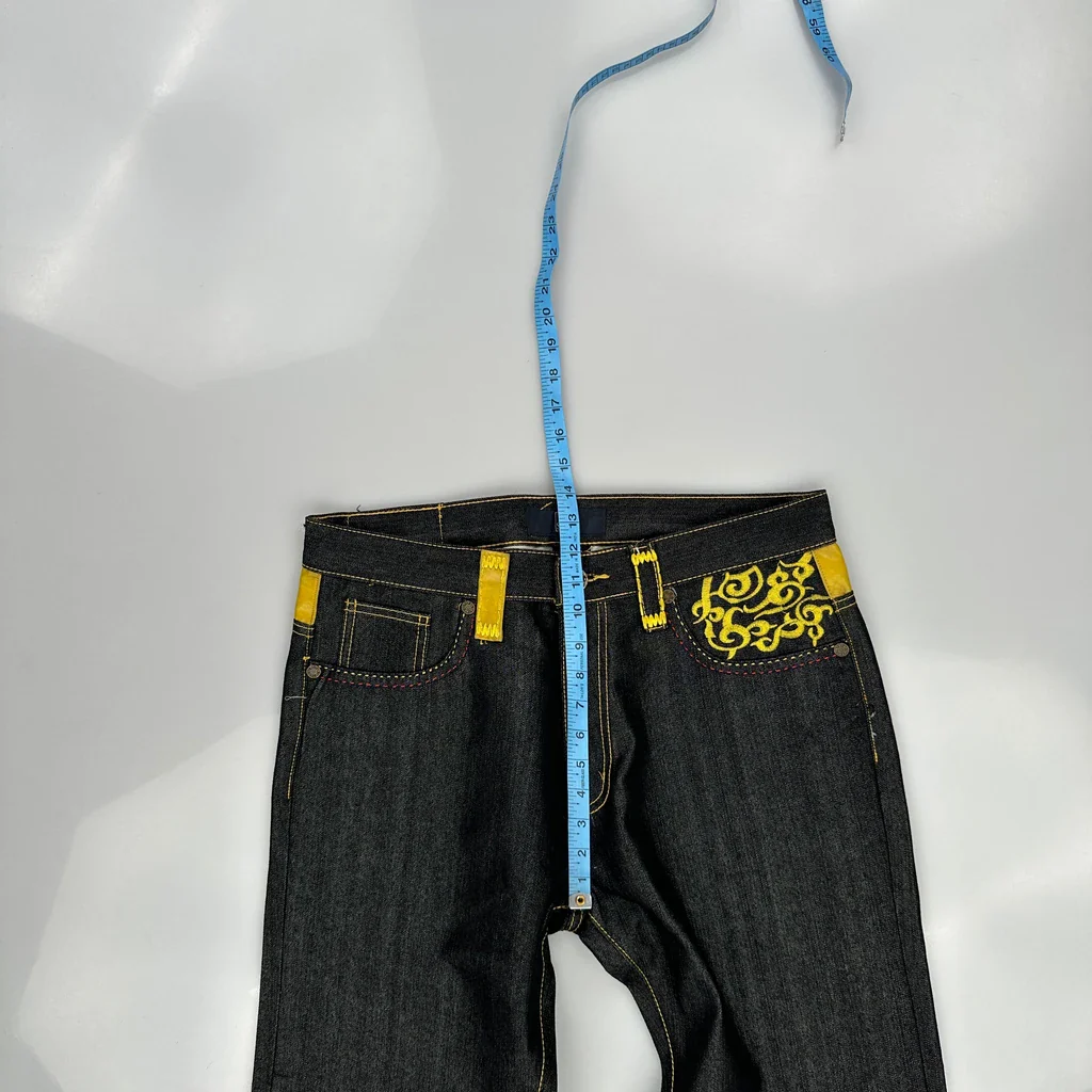 S&P Graphic Loose Straight Jeans - 35W 34L Dark Wash Denim - Image 4