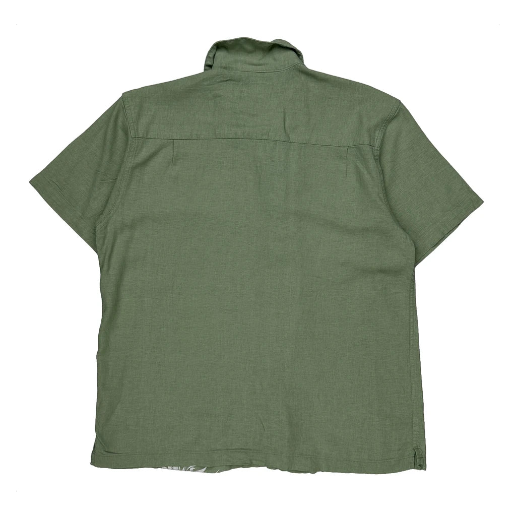 Saddlebred Hawaiian Shirt - Large Green Linen Blend - Image 2