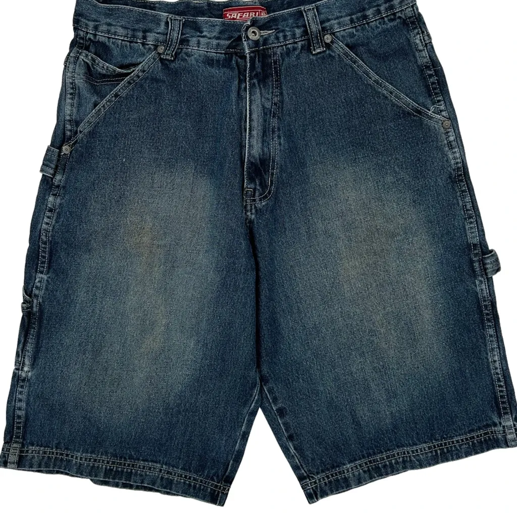 Safari Carpenter Shorts - 32W 11L Blue Denim - Image 10