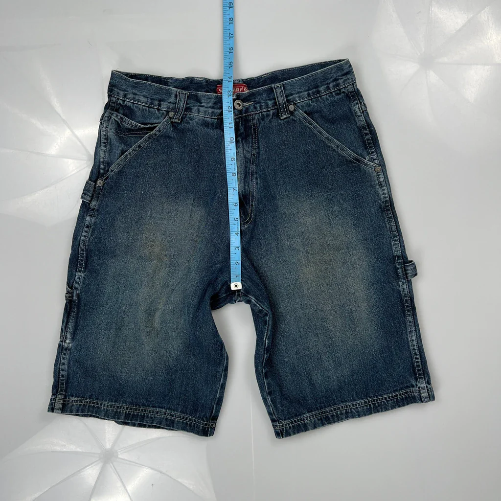 Safari Carpenter Shorts - 32W 11L Blue Denim - Image 4