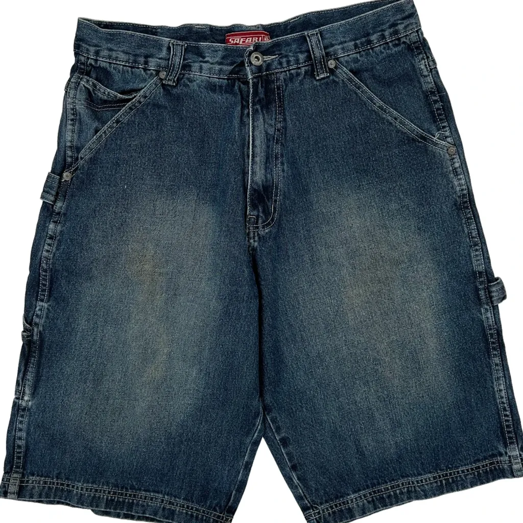Safari Carpenter Shorts - 32W 11L Blue Denim - Image 9