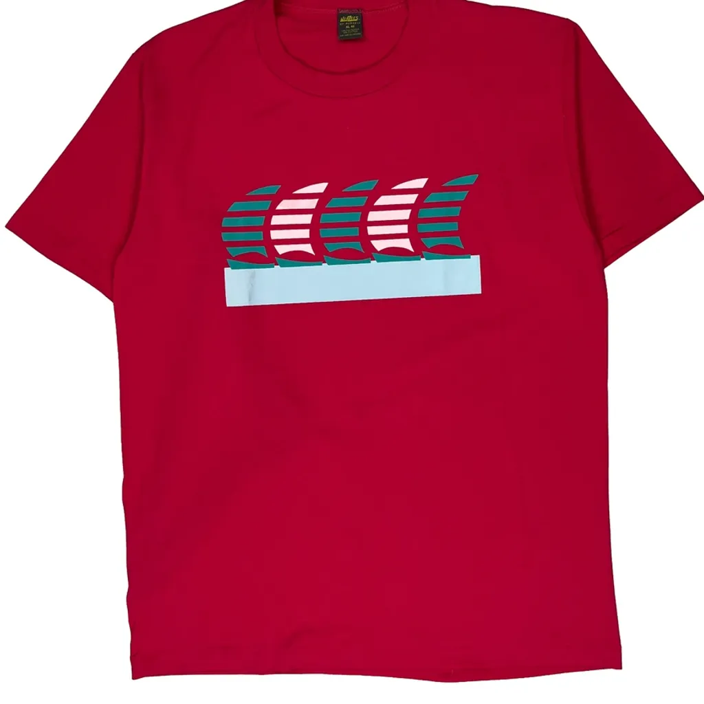 Sailboat Design Jerzees Single Stitch T-Shirt - XL Red Polyester Blend - Image 6
