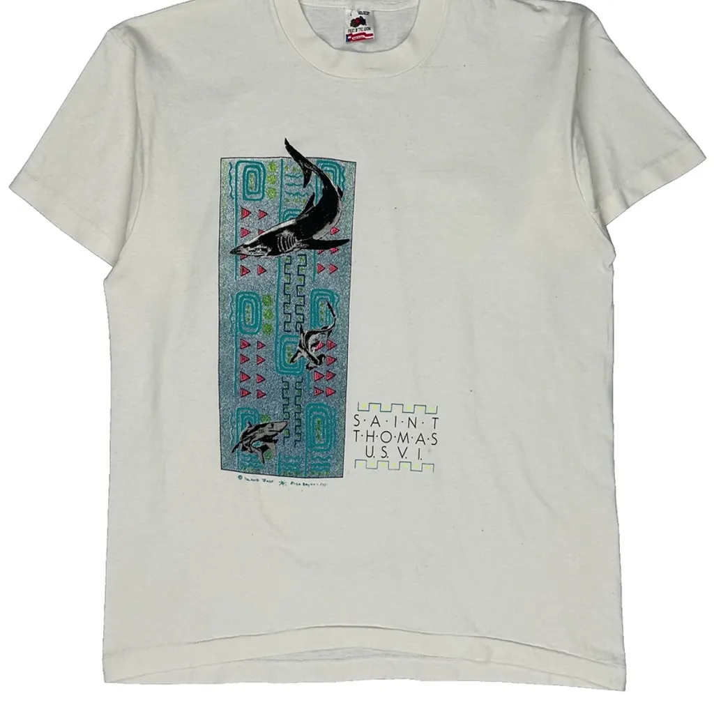 Saint Thomas USvi Fruit Of The Loom Graphic T-Shirt - Large White Cotton - Image 4