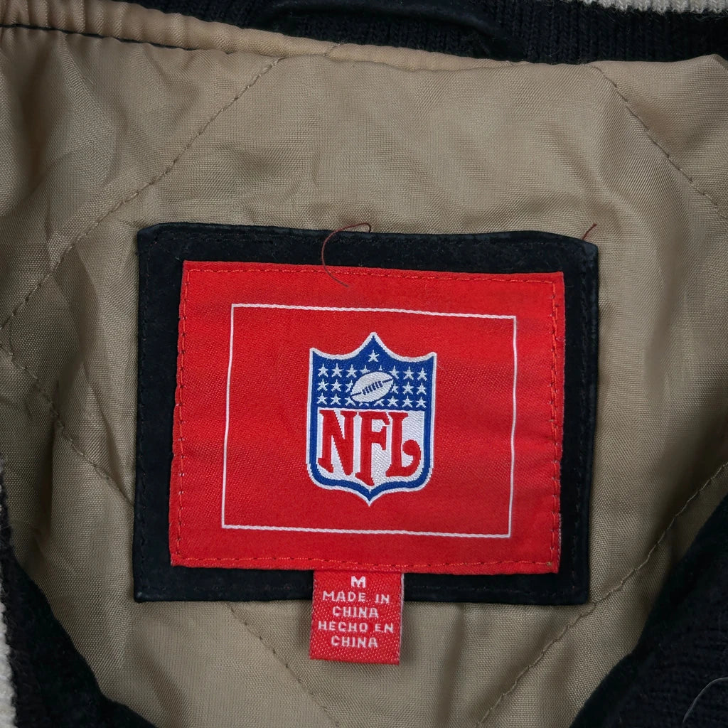 Saints Nfl Football Jacket - Medium Black Suede - Image 3