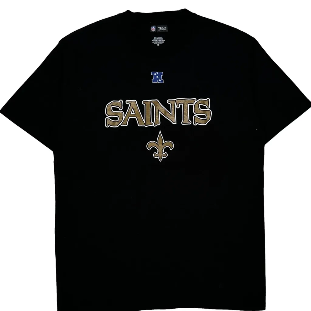 Saints Nfl T-Shirt - Medium Black Cotton - Image 5