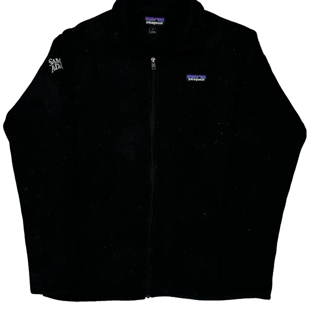 Sam Adams Logo On Sleeve Patagonia Fleece Jacket - Large Black Polyester - Image 4