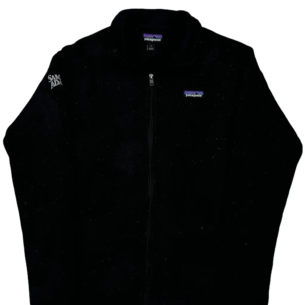 Sam Adams Logo On Sleeve Patagonia Fleece Jacket - Large Black Polyester - Image 5