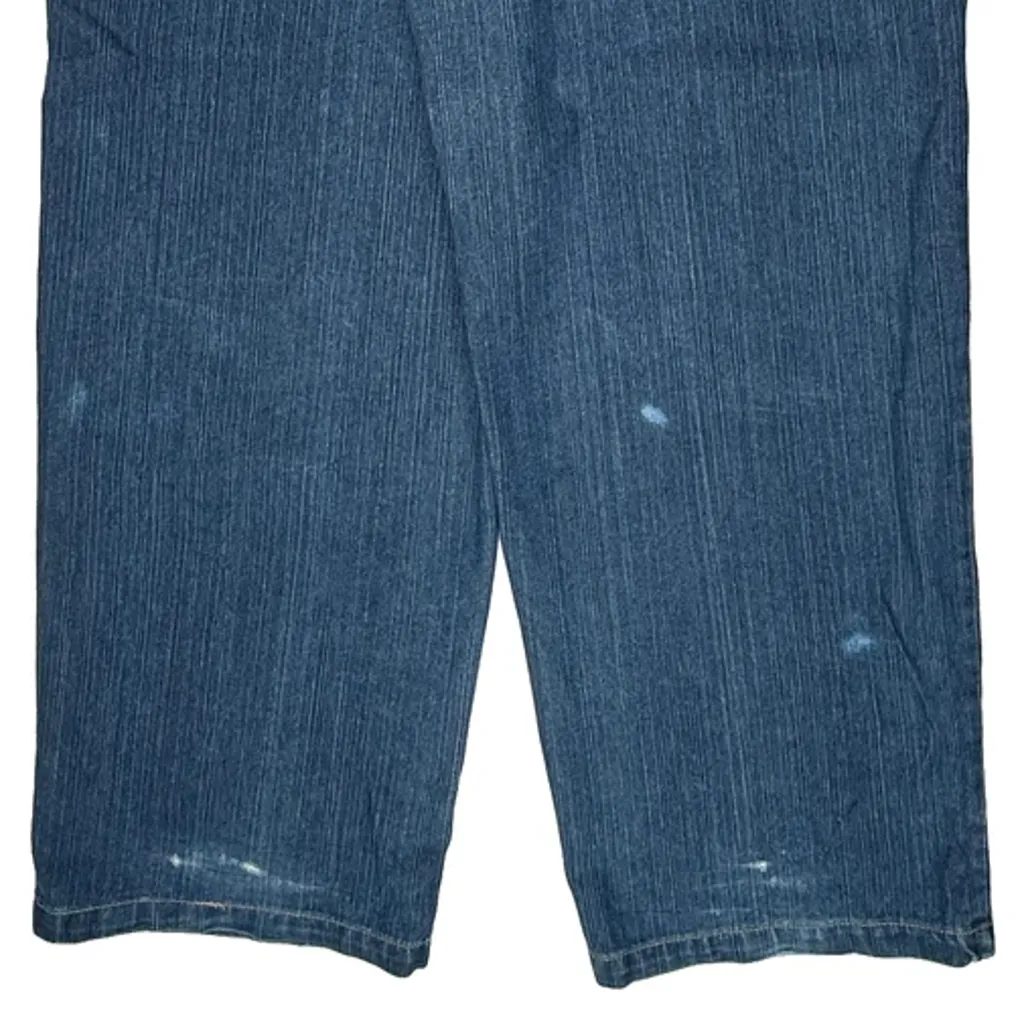 Samurai Embroidery Raw Baggy Jeans - 38W 32L Blue Cotton Blend - Image 7