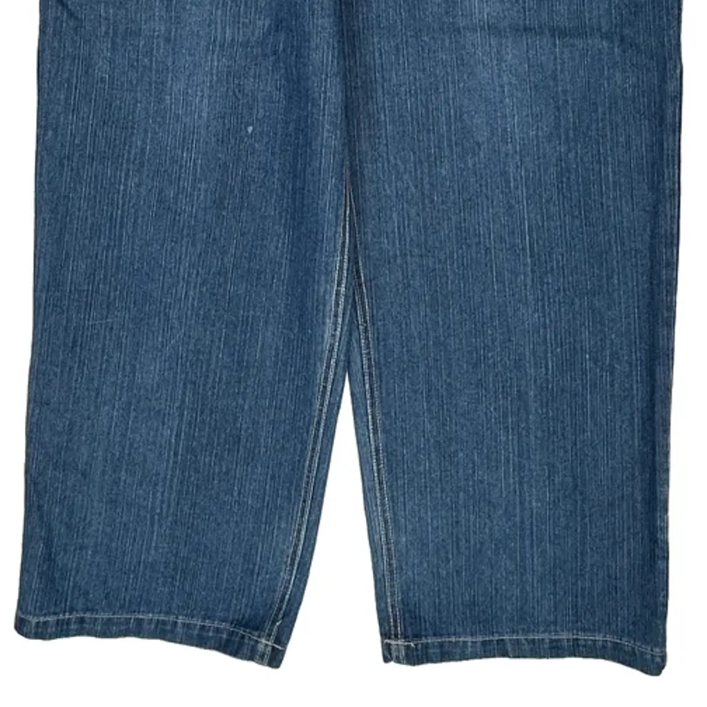 Samurai Embroidery Raw Baggy Jeans - 38W 32L Blue Cotton Blend - Image 9