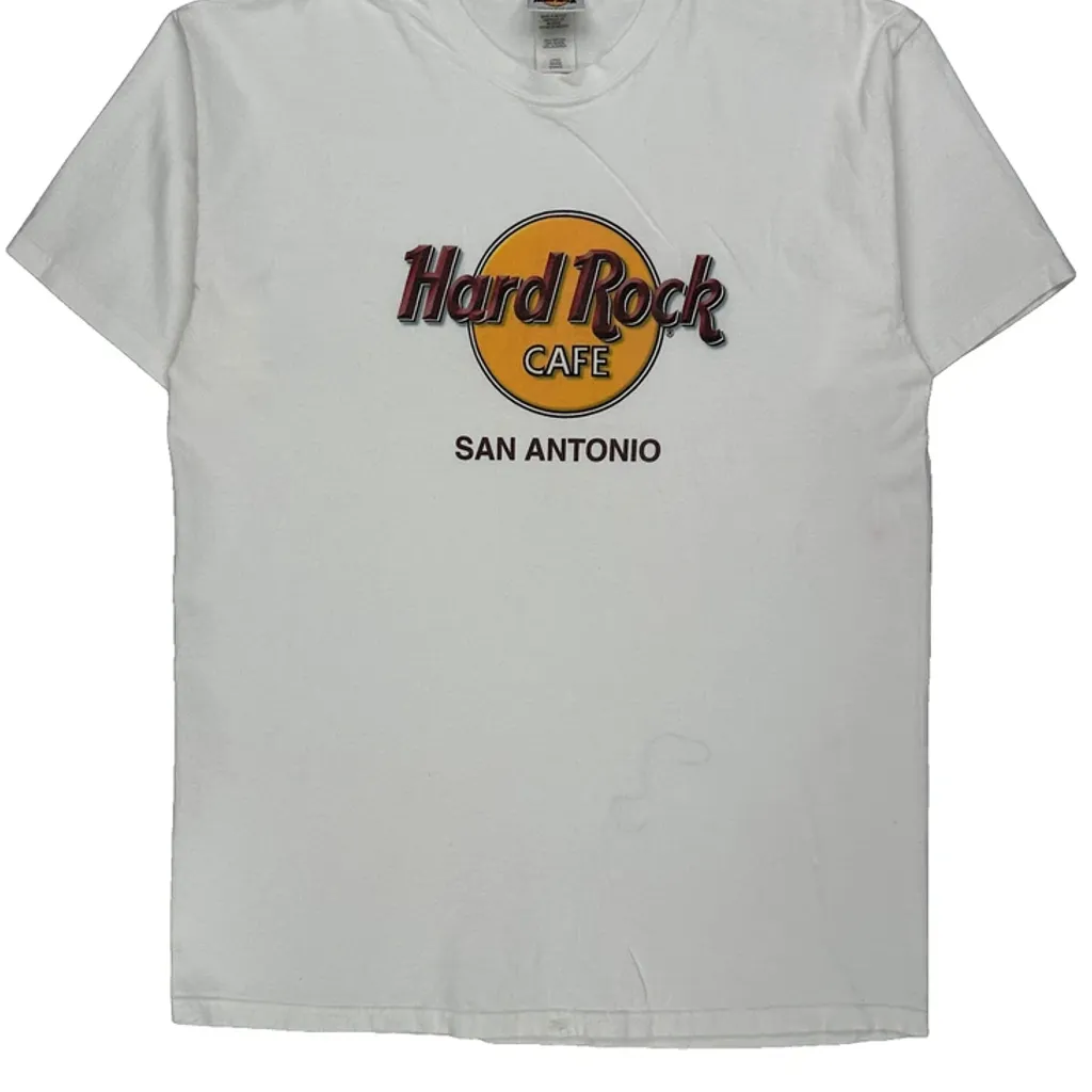 San Antonio Hard Rock Cafe Graphic T-Shirt - Large White Cotton - Image 4