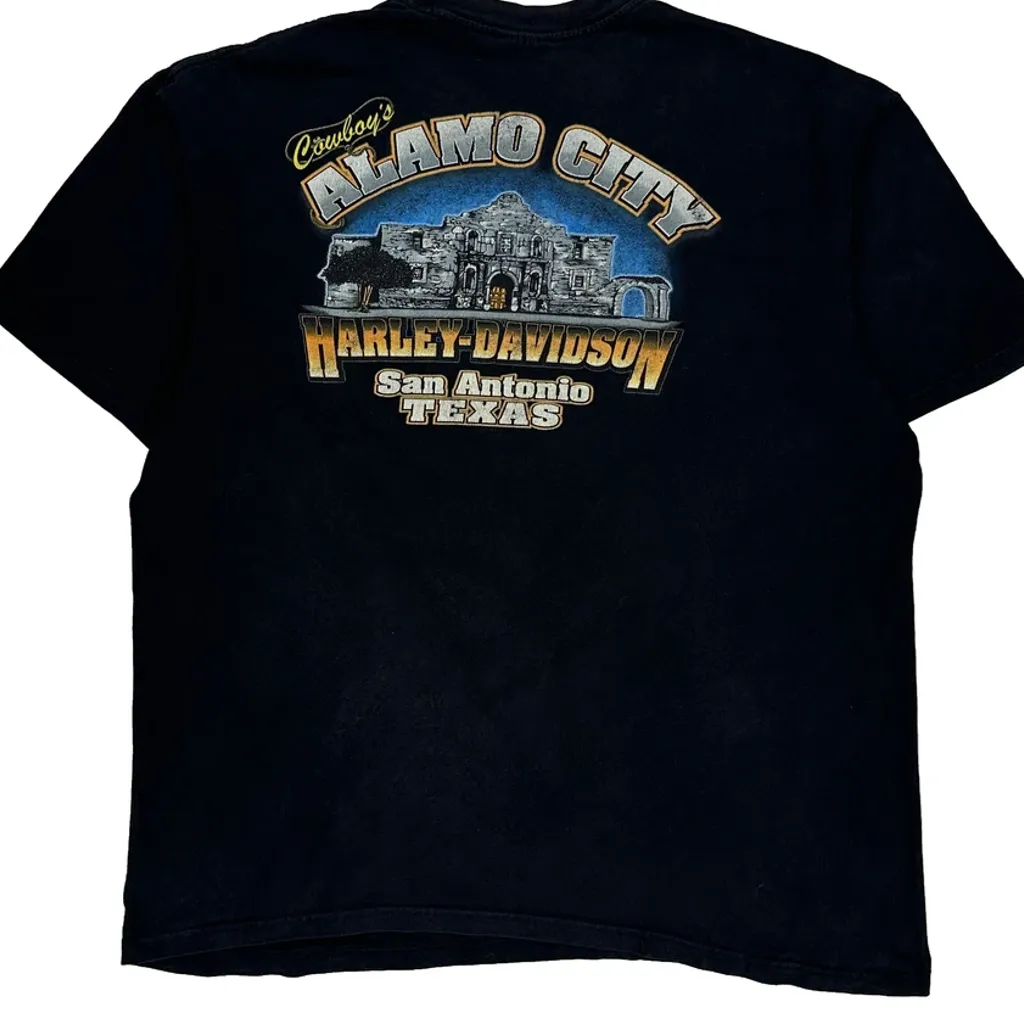 San Antonio Harley Davidson Graphic T-Shirt - Large Black Cotton - Image 7