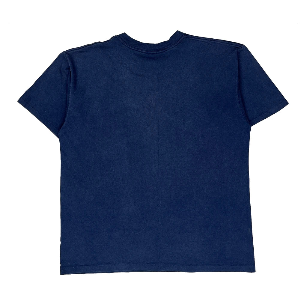 San Antonio Texas Oneita Single Stitch T-Shirt - Large Blue Cotton - Image 2