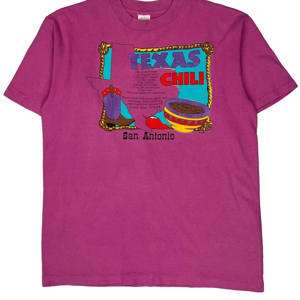 San Antonio Unbranded Single Stitch T-Shirt - Large Purple Cotton - Image 5