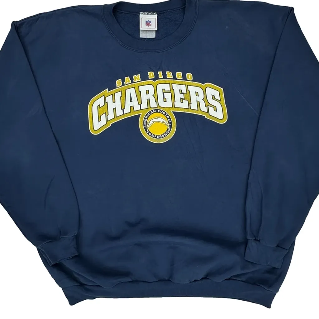 San Diego Chargers Nfl Football Sweatshirt - XL Blue Cotton - Image 5