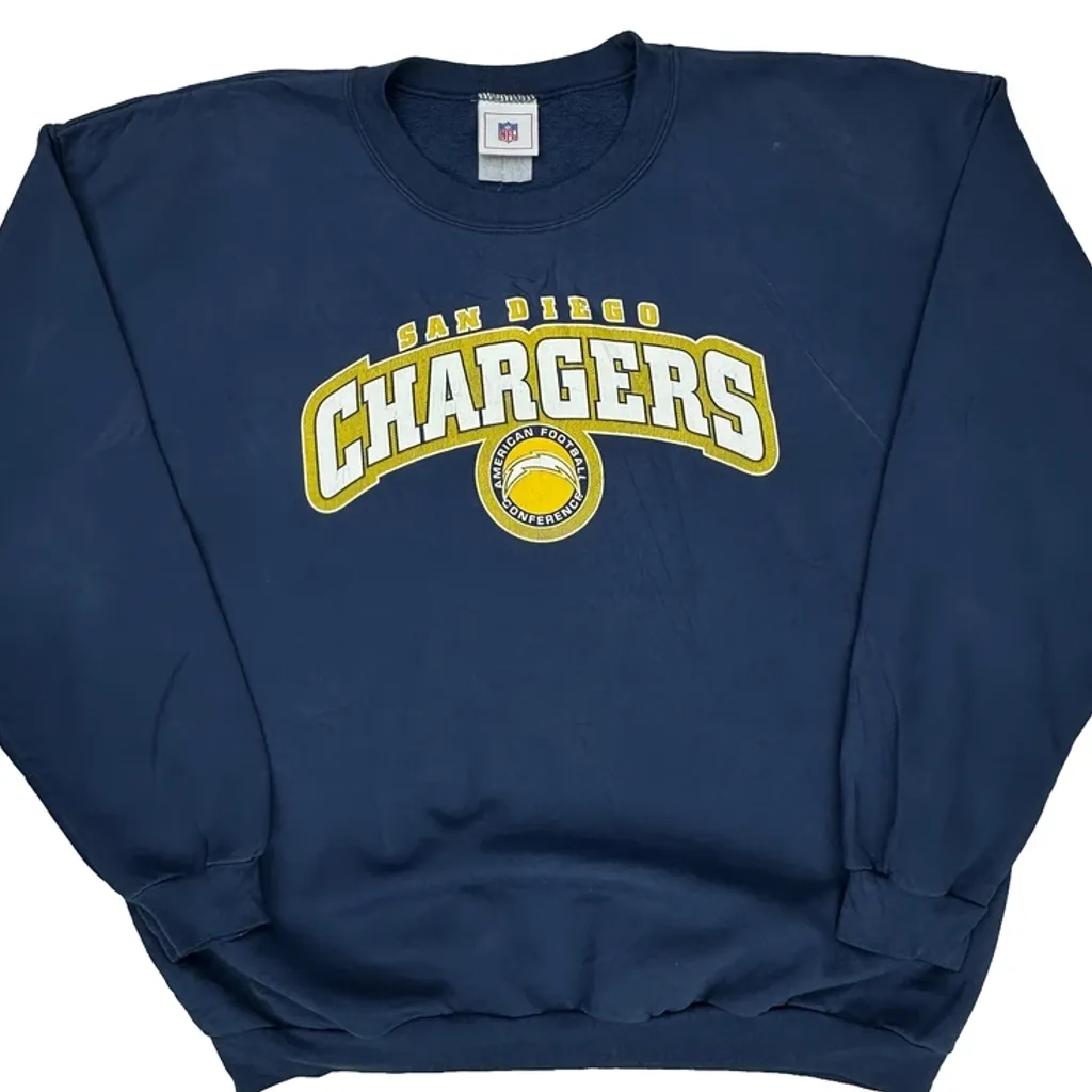 San Diego Chargers Nfl Football Sweatshirt - XL Blue Cotton - Image 6