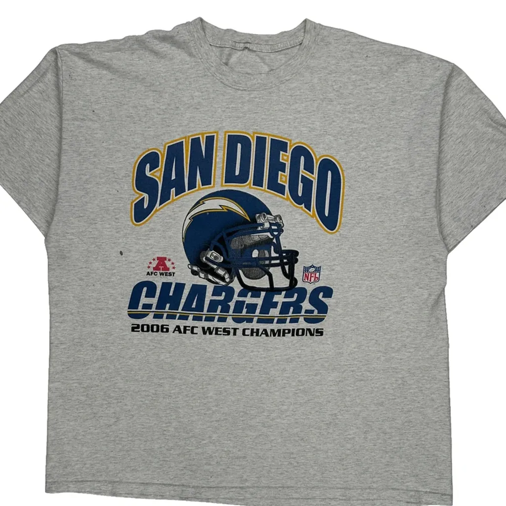 San Diego Chargers Nfl Football T-Shirt - XL Grey Cotton - Image 5