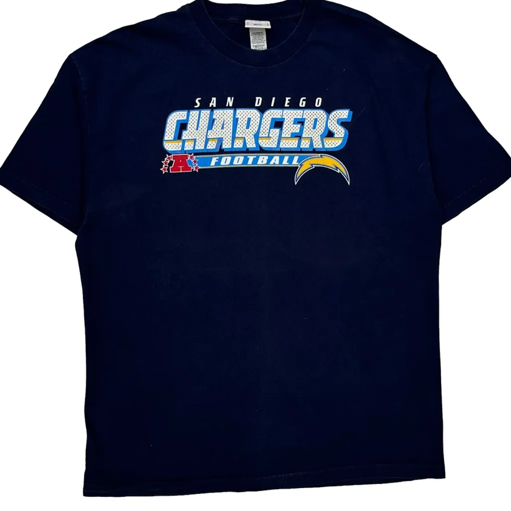 San Diego Chargers Nfl T-Shirt - XL Navy Cotton - Image 4