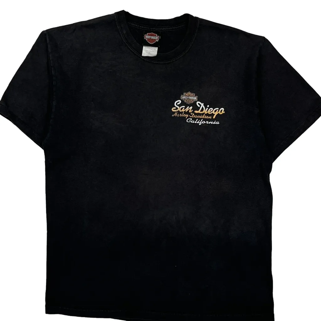 San Diego Harley Davidson Graphic T-Shirt - Large Black Cotton - Image 4