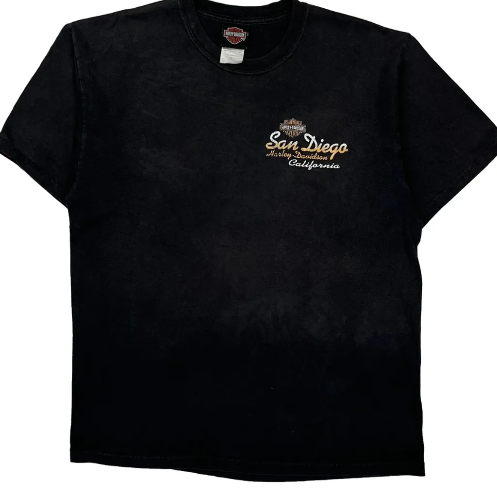 San Diego Harley Davidson Graphic T-Shirt - Large Black Cotton - Image 5