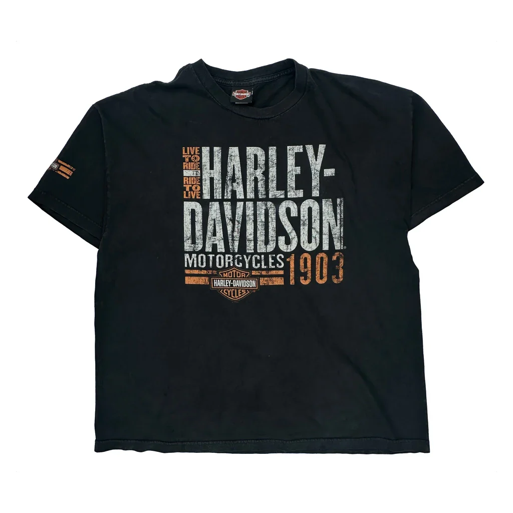 San Diego Harley Davidson Graphic T-Shirt - XL Black Cotton