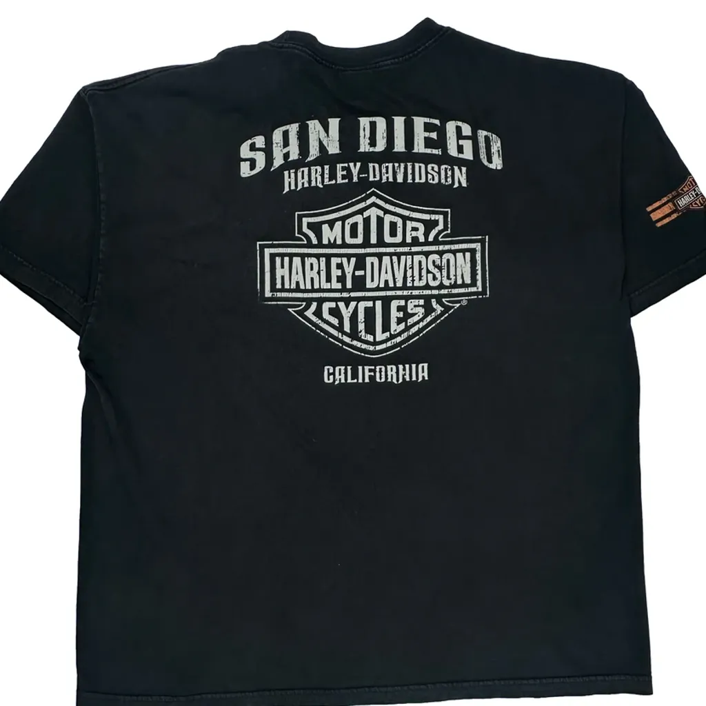 San Diego Harley Davidson Graphic T-Shirt - XL Black Cotton - Image 8