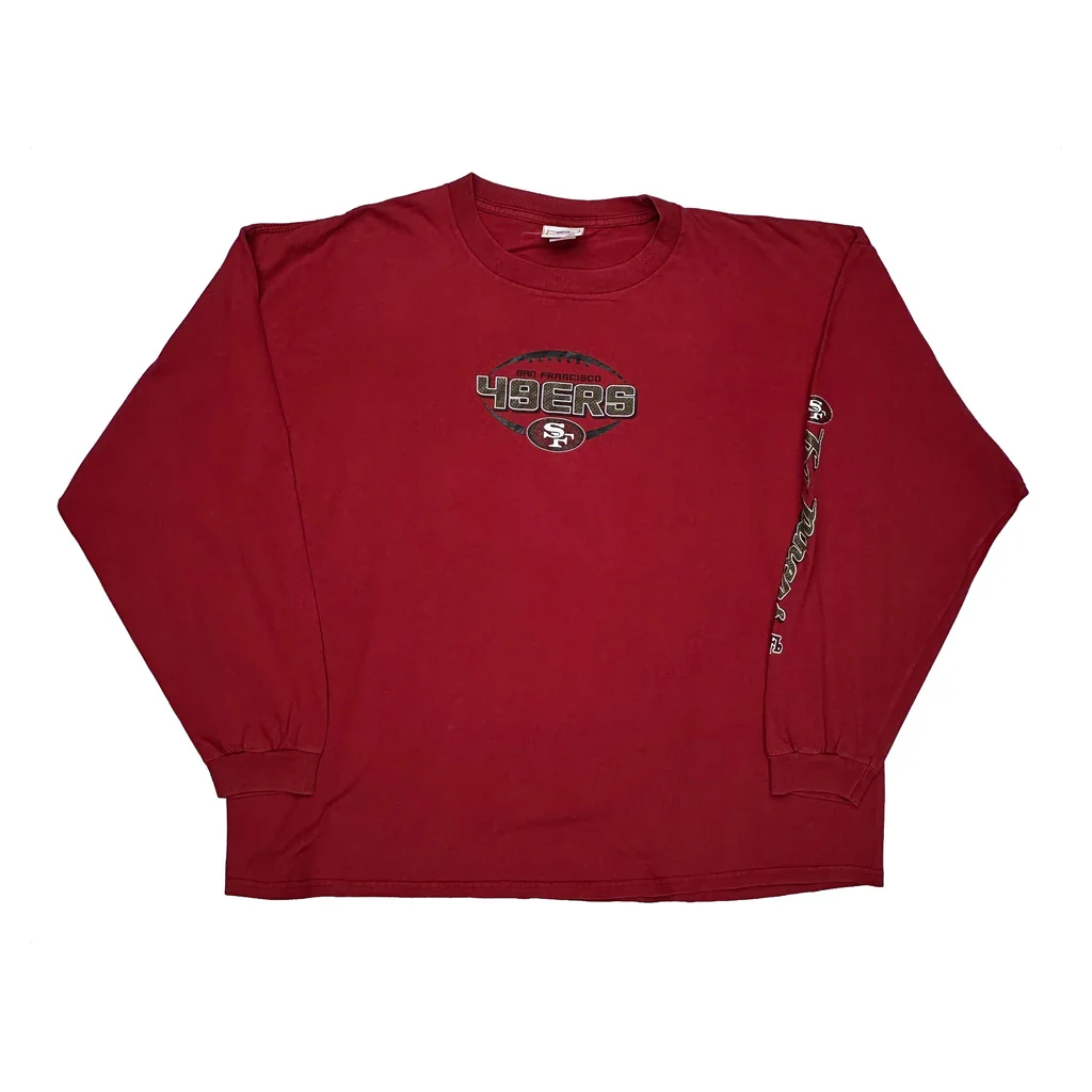 San Francisco 49Ers Nfl Long Sleeve T-Shirt - 2XL Red Cotton