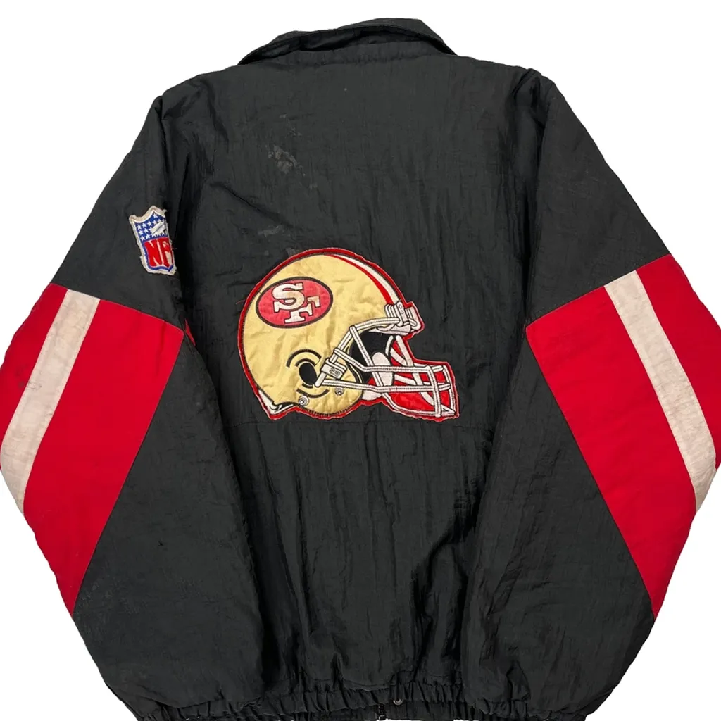 San Francisco 49Ers Starter Football Windbreaker - XL Black Nylon - Image 6