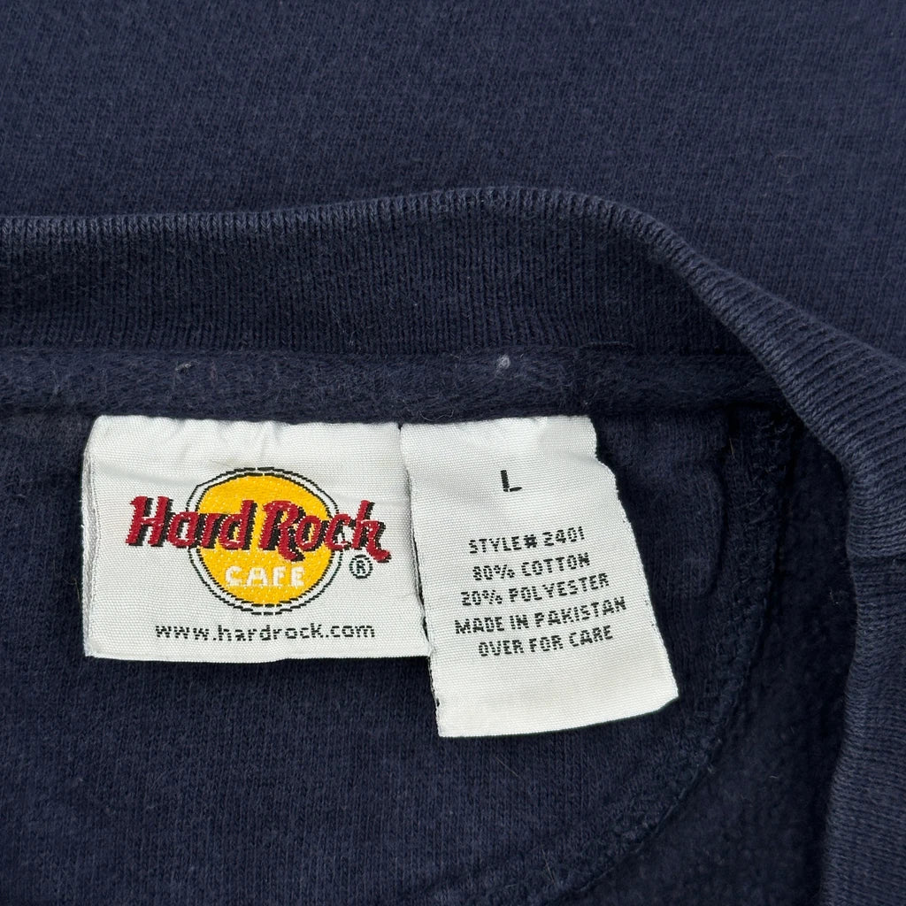 San Francisco Hard Rock Cafe Graphic Sweatshirt - Large Navy Cotton Blend - Image 3