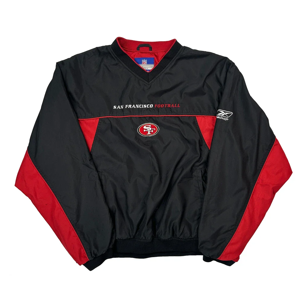 San Francisco Reebok Football Windbreaker - XL Black Polyester