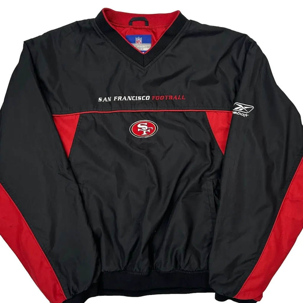 San Francisco Reebok Football Windbreaker - XL Black Polyester - Image 5