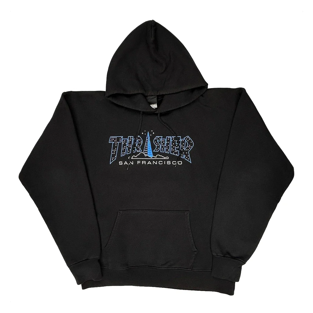 San Francisco Thrasher Graphic Hoodie - Medium Black Cotton