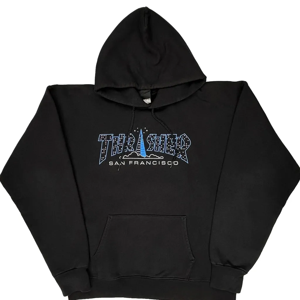 San Francisco Thrasher Graphic Hoodie - Medium Black Cotton - Image 5