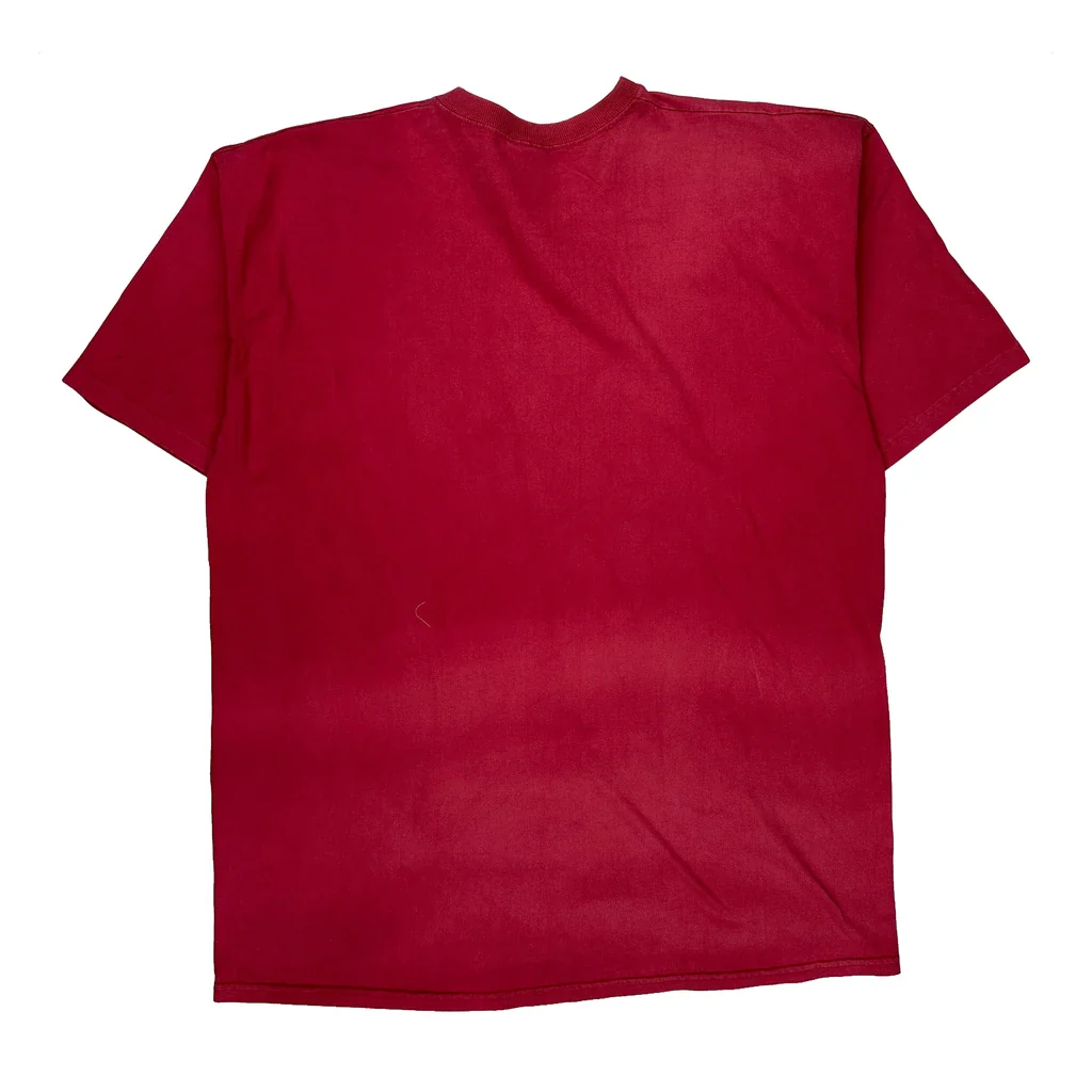 Santa Claus Liquid Blue Christmas T-Shirt - XL Red Cotton - Image 2