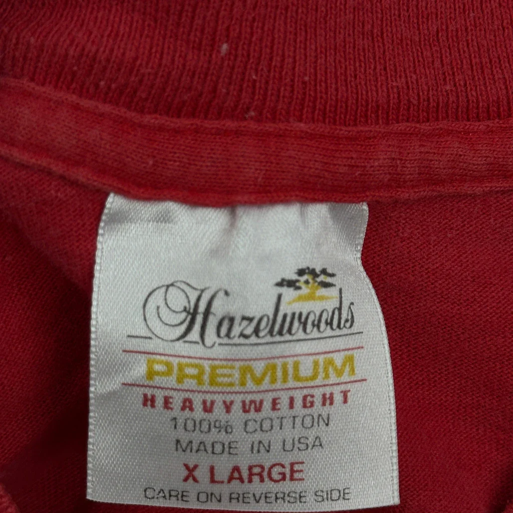 Santa Claus Theme Hazelwoods Single Stitch T-Shirt - XL Red Cotton - Image 3