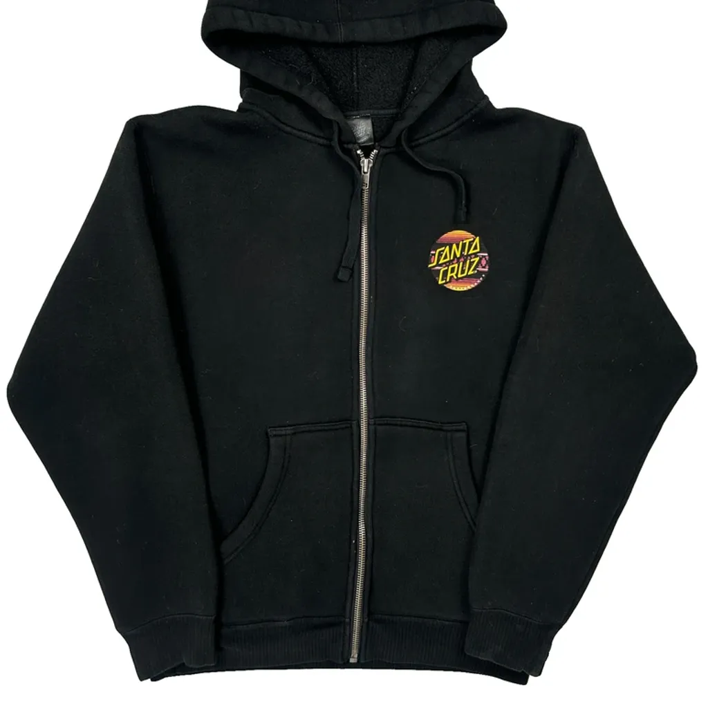 Santa Cruz Full Zip Hoodie - Small Black Cotton Blend - Image 5