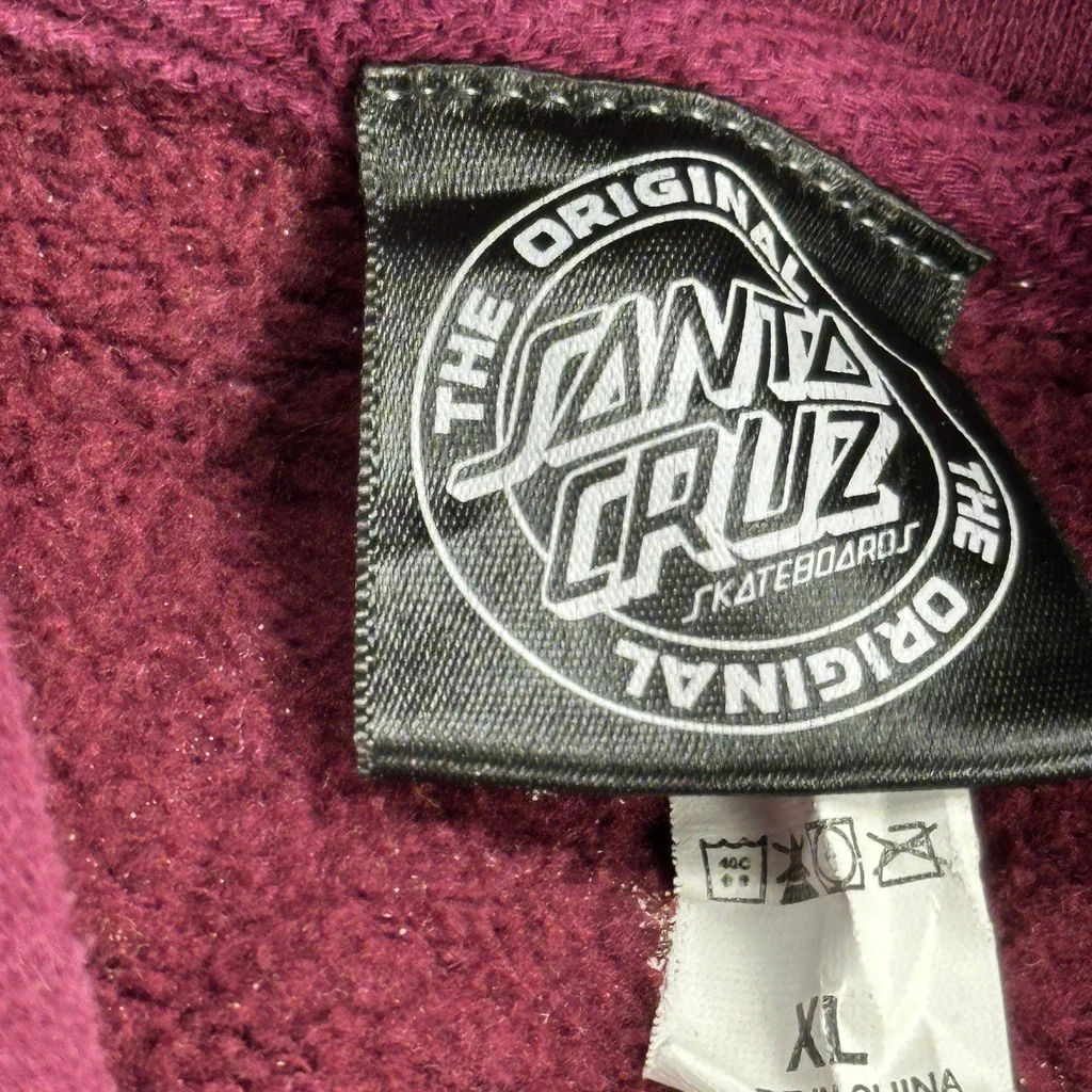 Santa Cruz Hoodie - XL Burgundy Cotton - Image 3