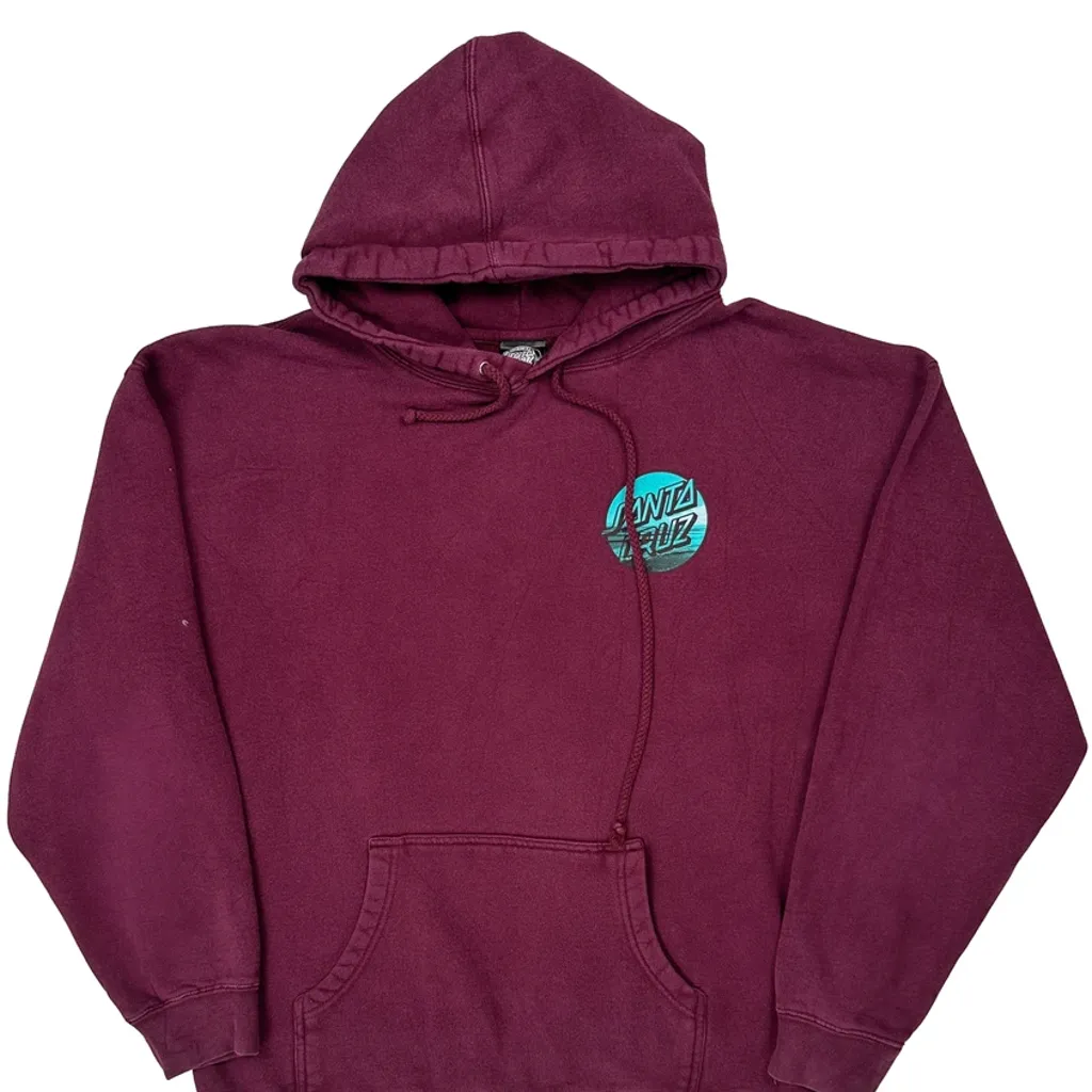 Santa Cruz Hoodie - XL Burgundy Cotton - Image 4