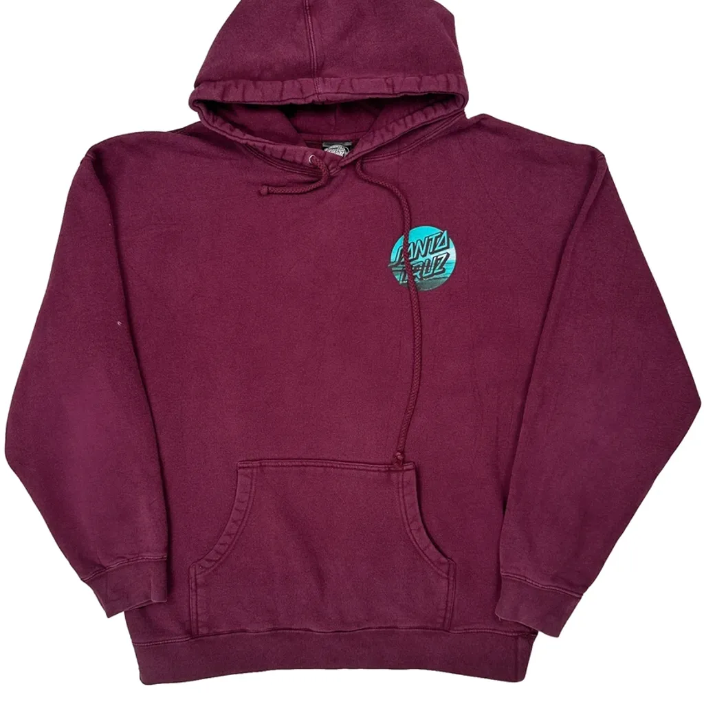 Santa Cruz Hoodie - XL Burgundy Cotton - Image 5